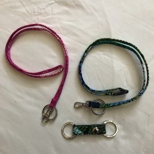 Vera Bradley - 2 lanyards and Key Chain